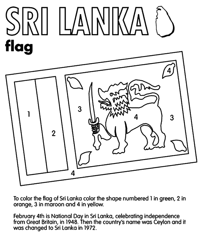 Sri lanka on crayola flag coloring pages sri lanka sri lanka flag