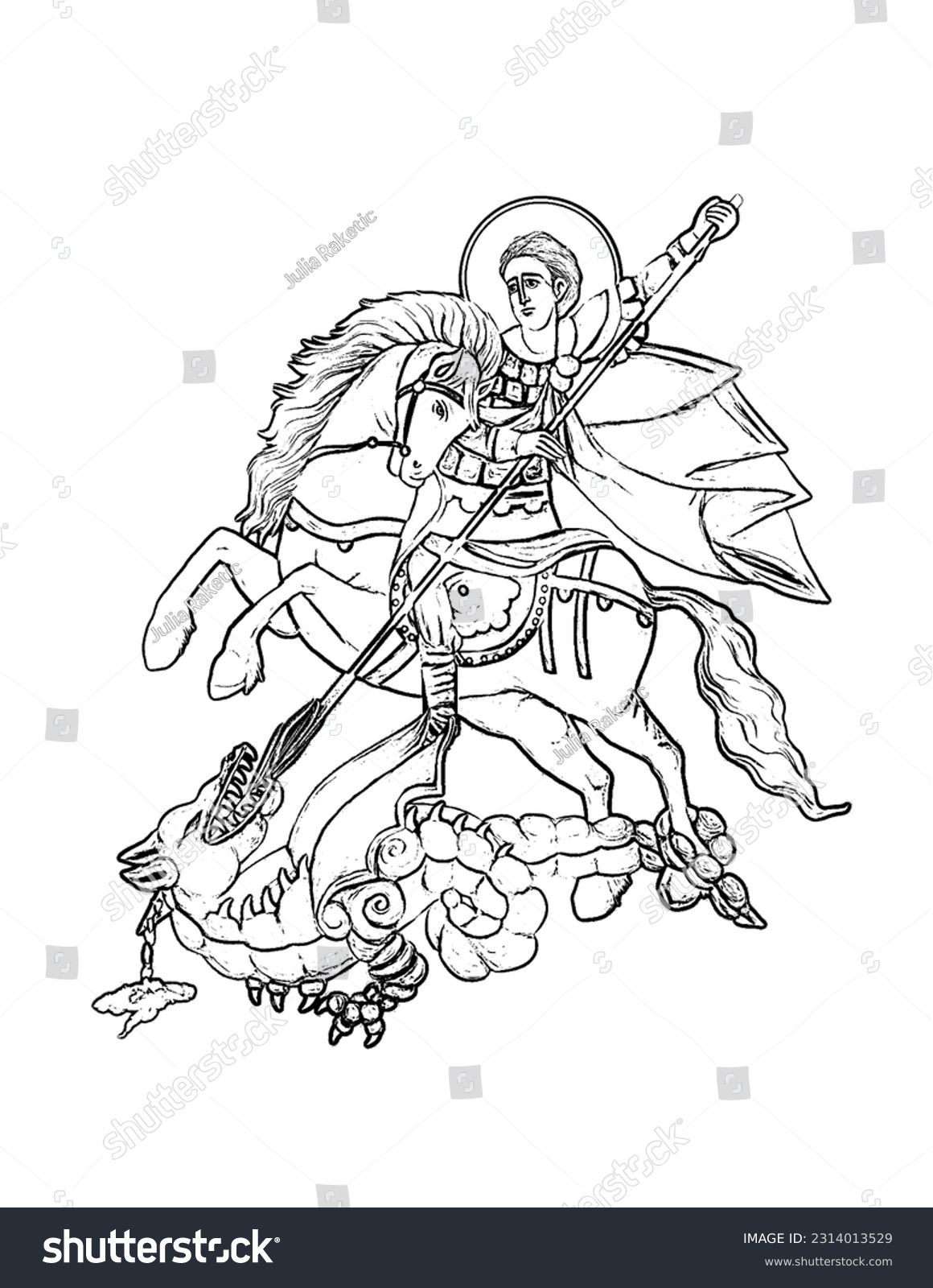 Image saint name saint george page stock illustration