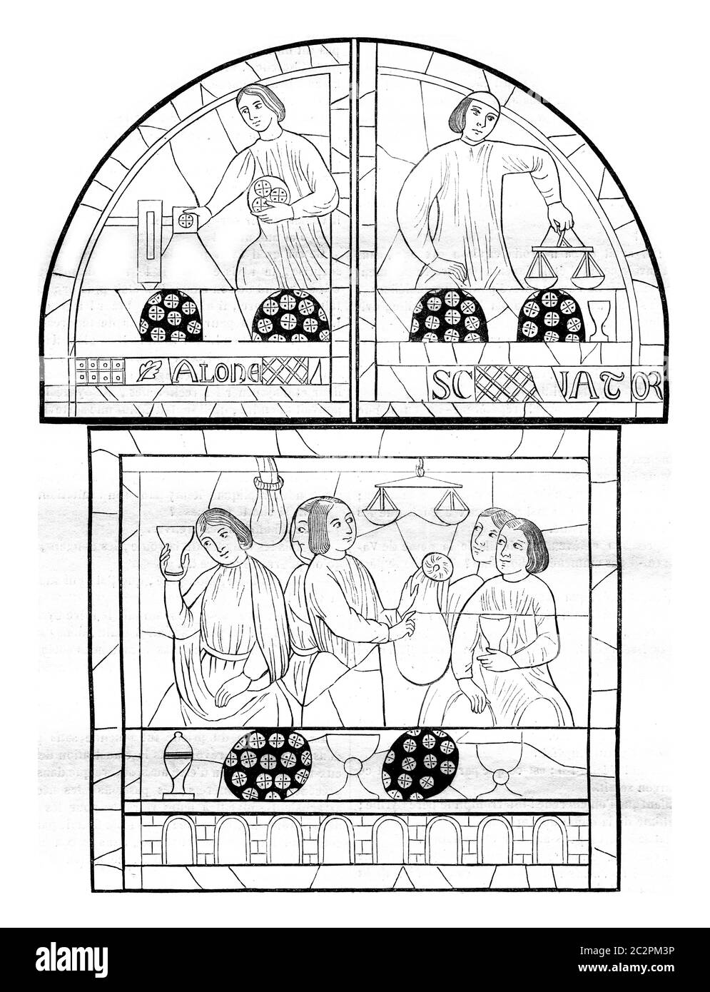 Stained glass windows cut out stock images pictures