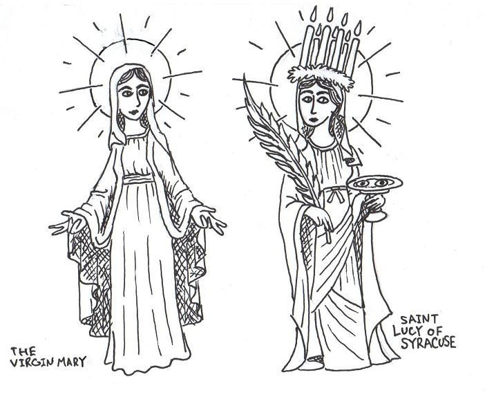 The virgin mary and saint lucy by zal
