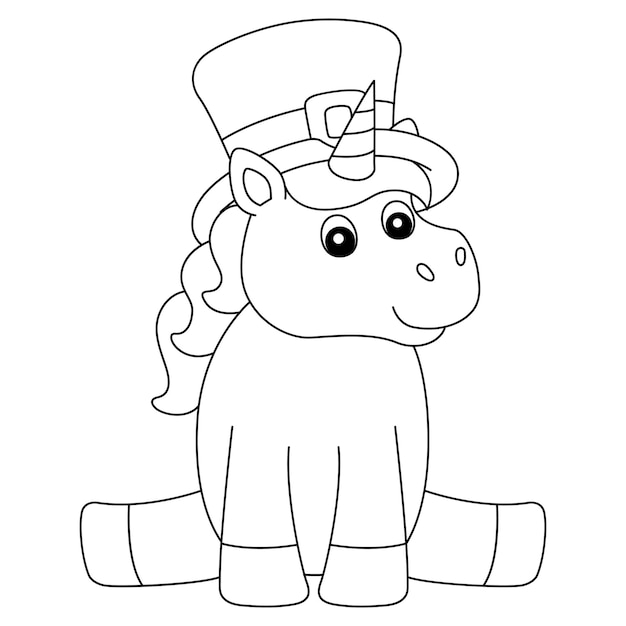 Premium vector a cute and funny coloring page of an st patrick day unicorn provides hours of coloring fun for children to color this page is very easy suitable for little