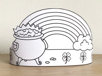 St patricks day paper crown coloring
