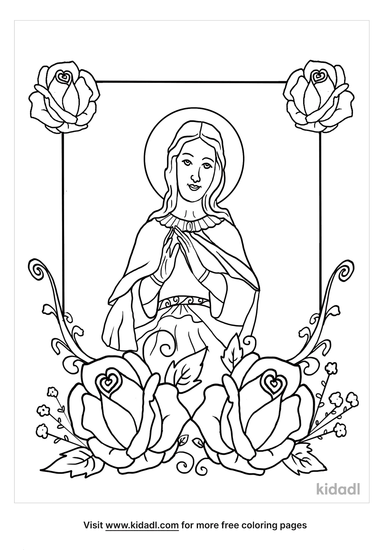 Free blessed mother coloring page coloring page printables