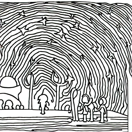 Stable diffusion prompt coloring book page for kids