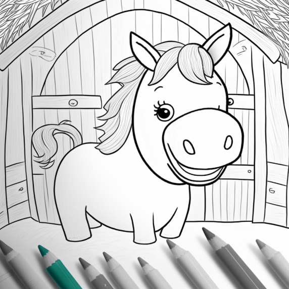 Horse drawing