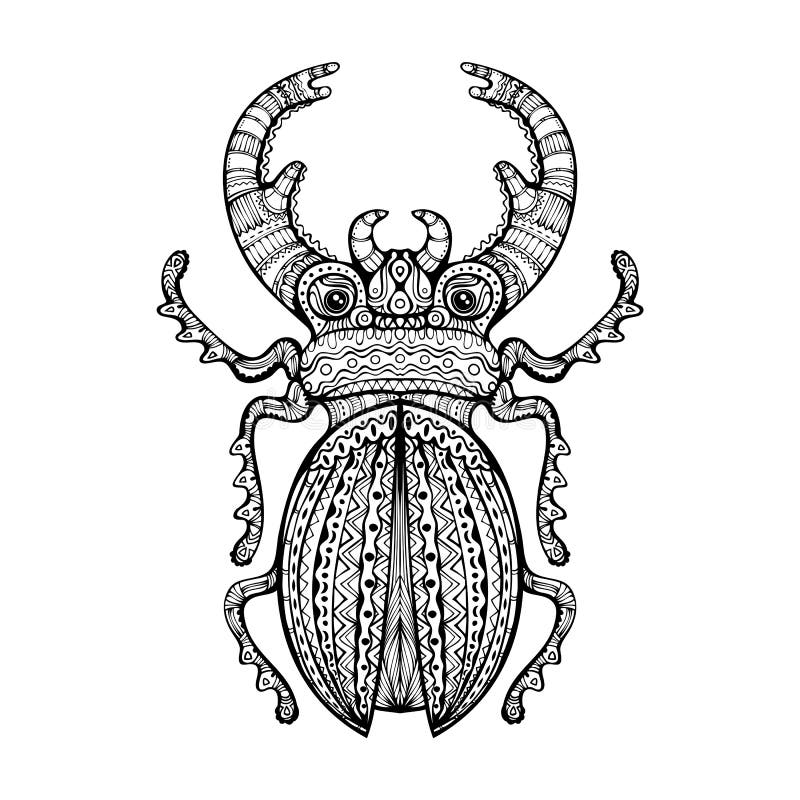 Besouro de veado gigante ornamentado ilustraãão do vetor