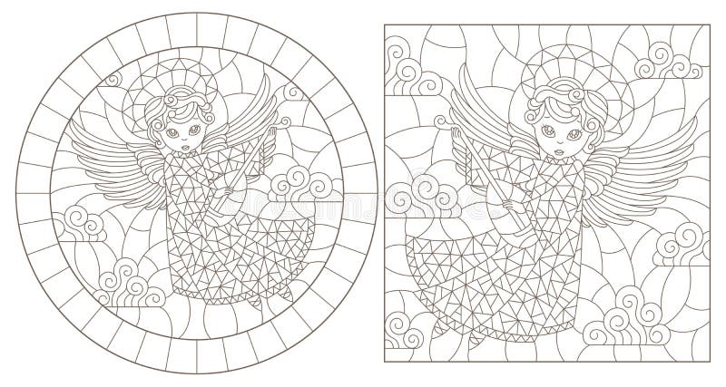 Stained glass angel stock illustrations â stained glass angel stock illustrations vectors clipart