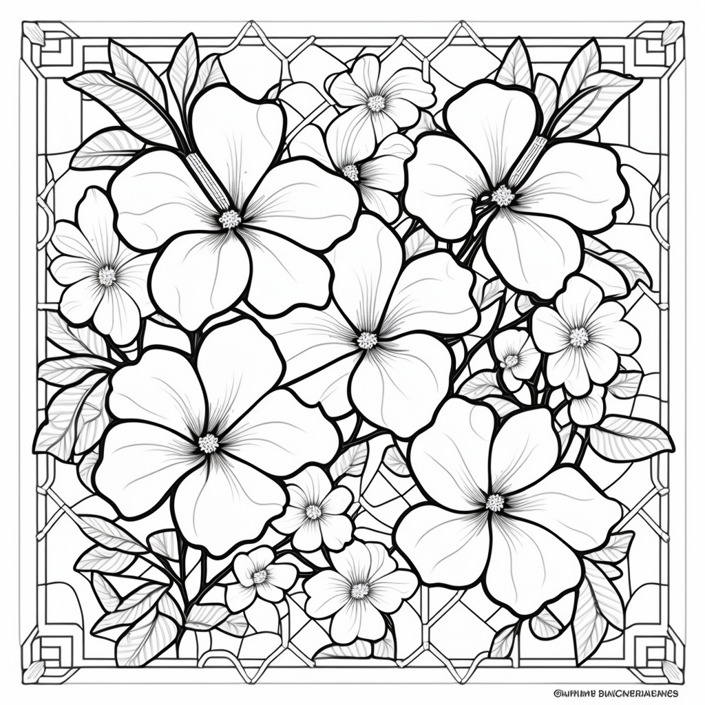 Ai midjourney prompts for geometric flower coloring pages â the ai prompt shop