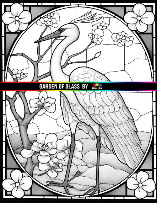 Garden of glass a whimsical coloring book of stained glass bird and flower mosaics nature series