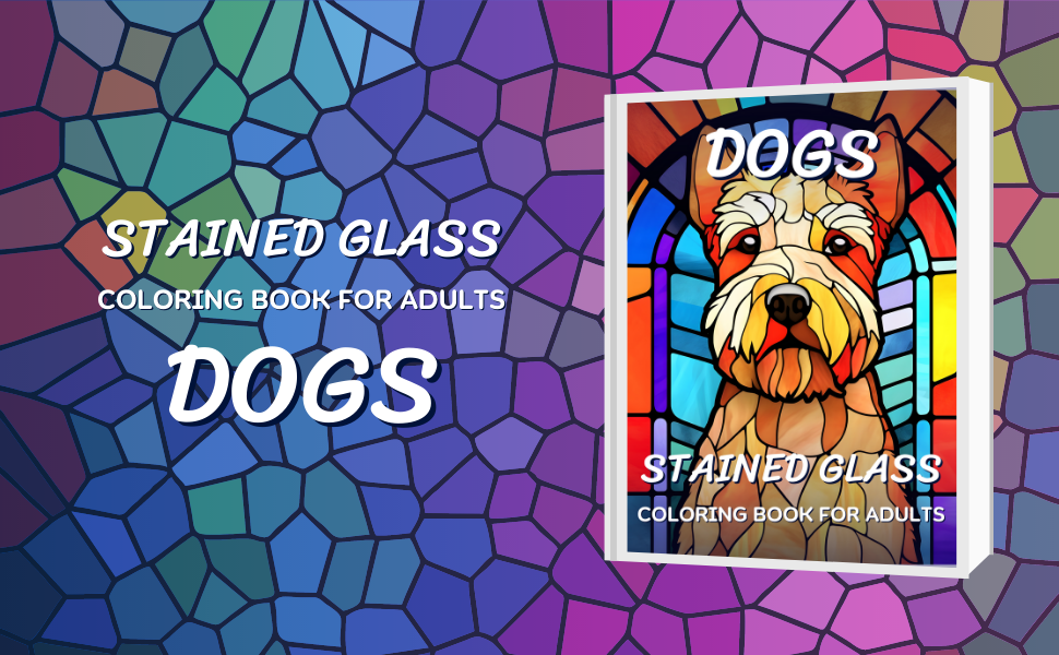 Stained glass dogs coloring book for adults coloring pages for relaxation and stress relief with amazing dogs designs for adults teens and seniors publishing lucus books