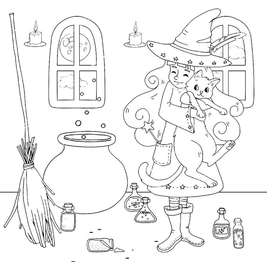Witches coloring pages by coloringpageswk on