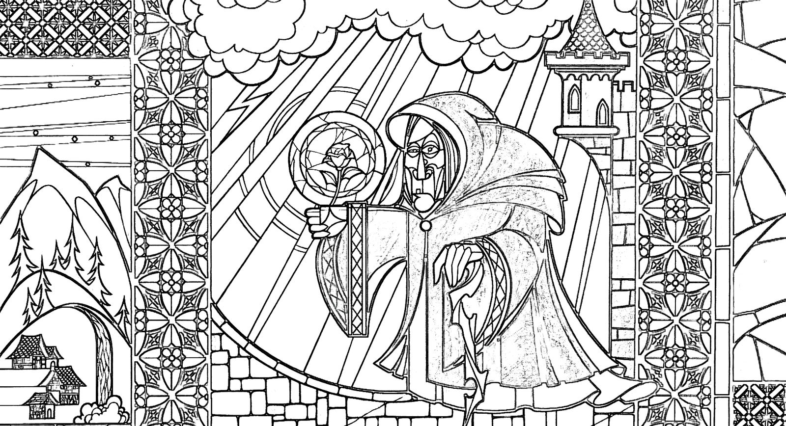 Beggar woman stained glass coloring page by richard on