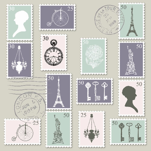 Printable postage stamps paris and new york free printable papercraft templates