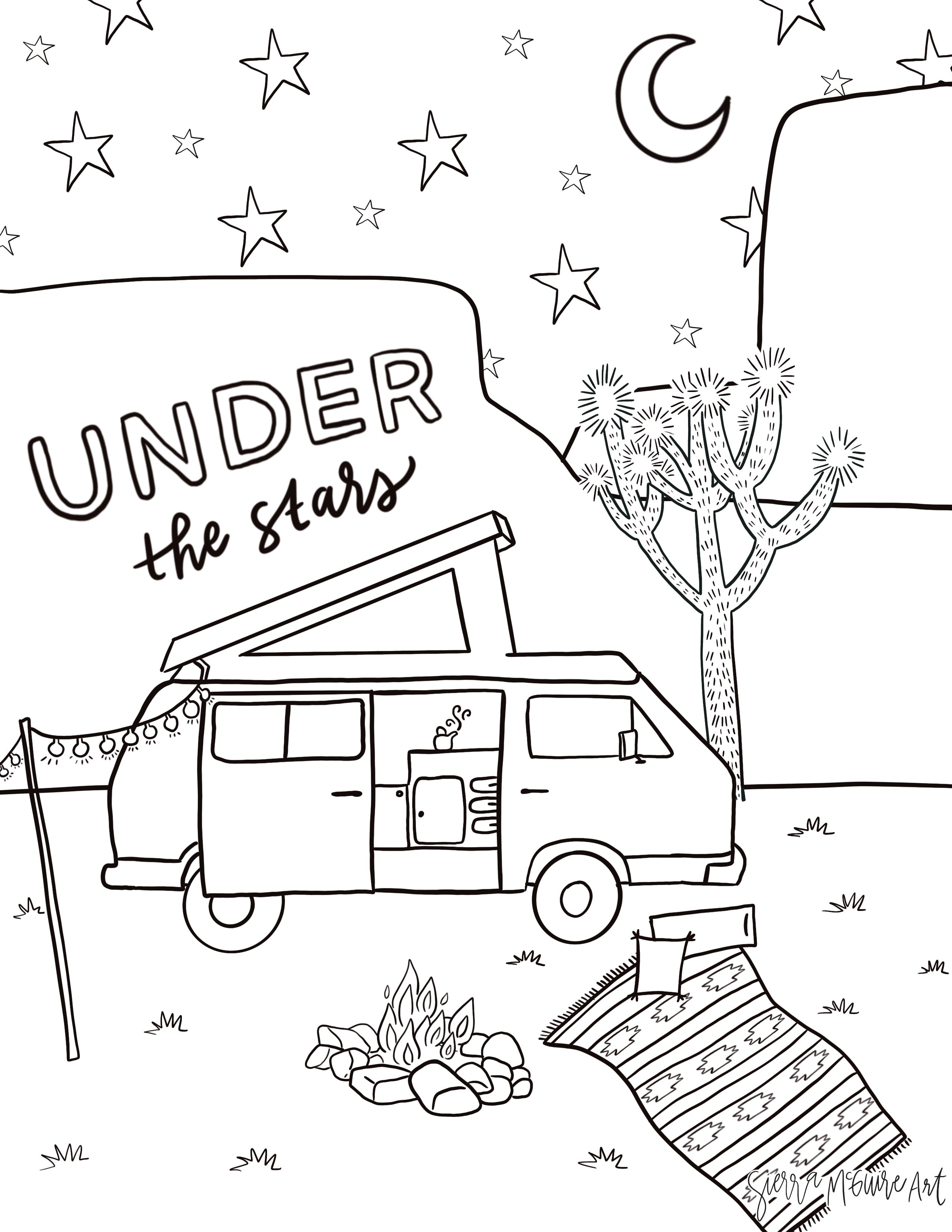 Under the stars coloring page â sierra mcguire art