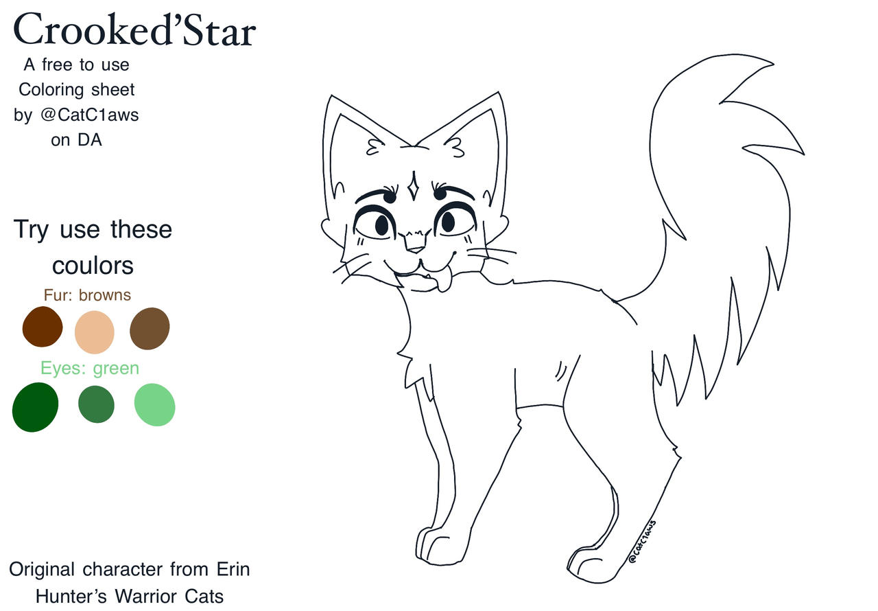 Free to use crooked star coloring sheet by catcaws on