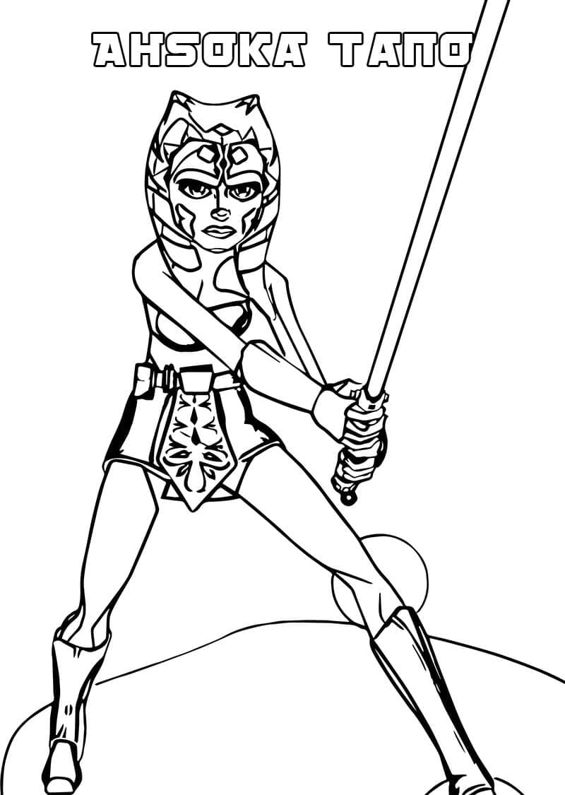Star wars ahsoka tano coloring page