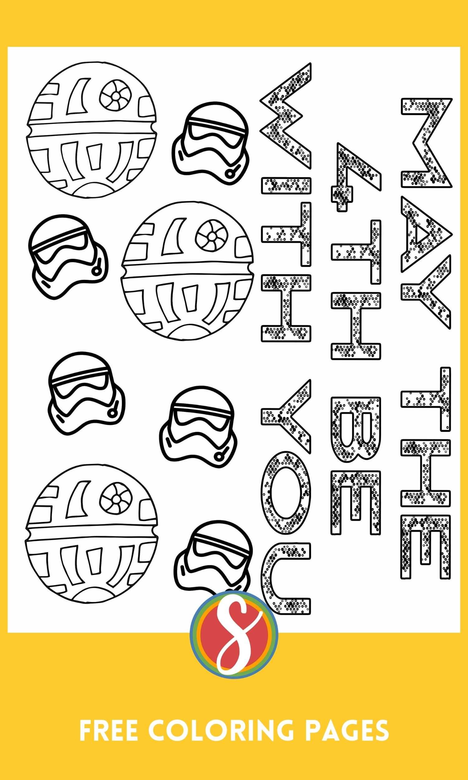 May the th be with you coloring pages â stevie doodles