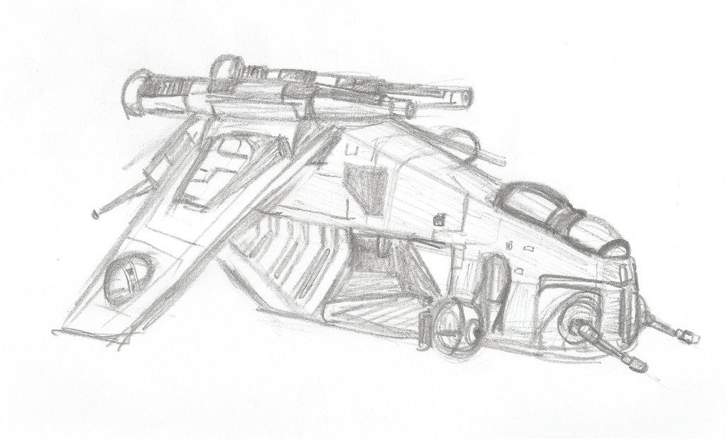 Star wars the clone wars dropship sketch by bjorn on