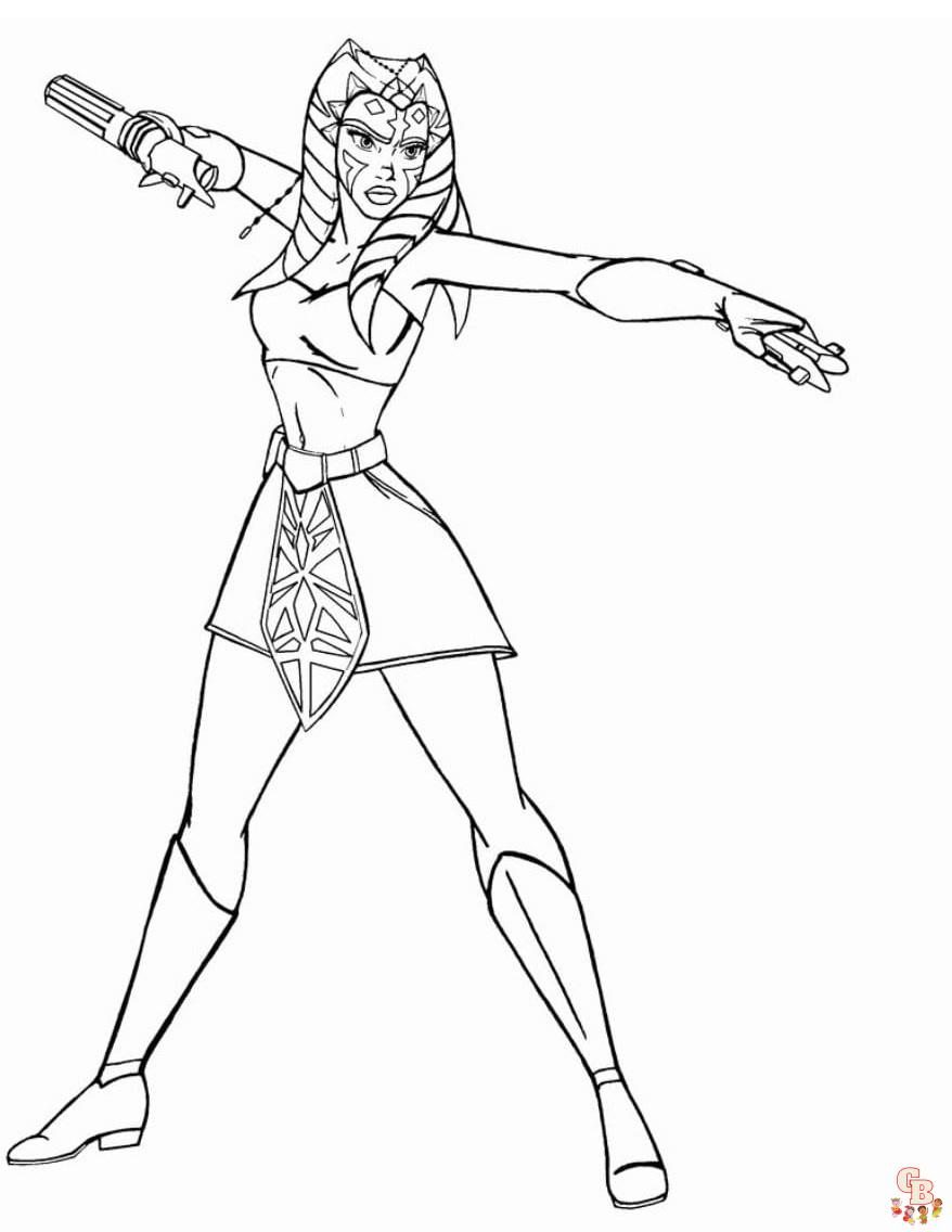 Printable ahsoka tano coloring pages free for kids and adults