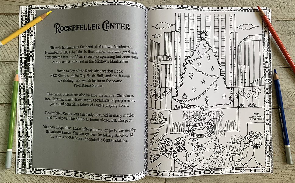 New york city coloring book history illustrated coloring pages of nycs famous sites learn historical facts of each famous location as you color travel and cities nadler anna