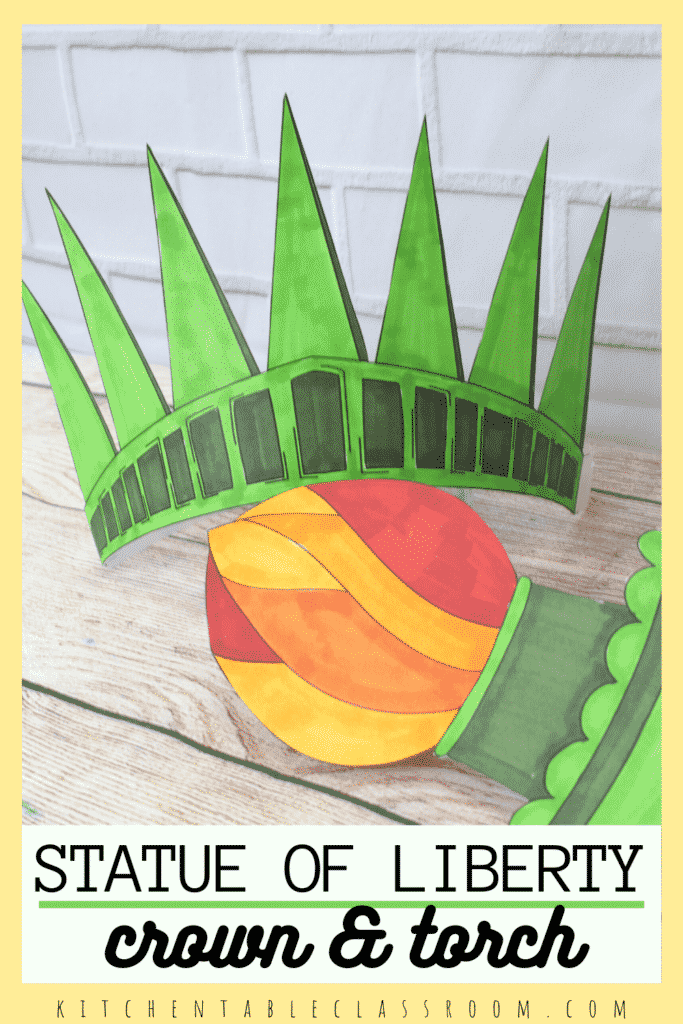 Statue of liberty printable crown and torch
