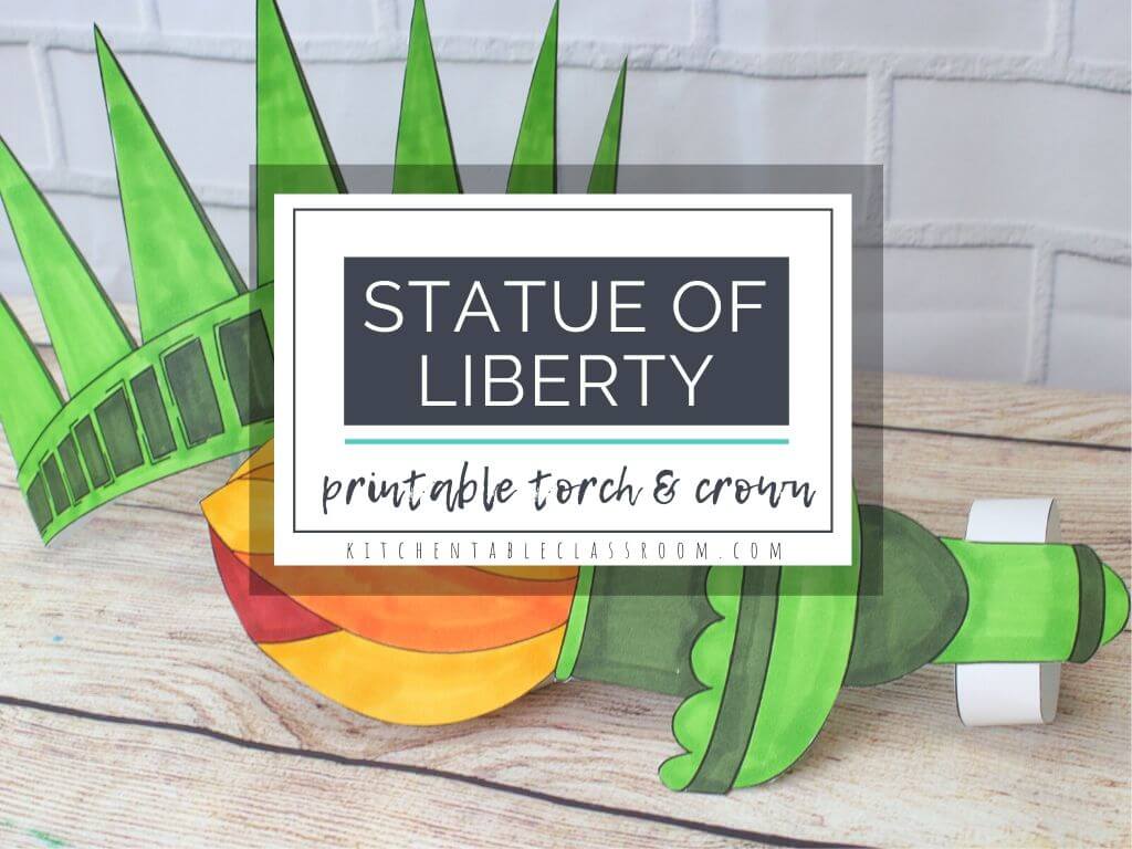 Statue of liberty printable crown and torch
