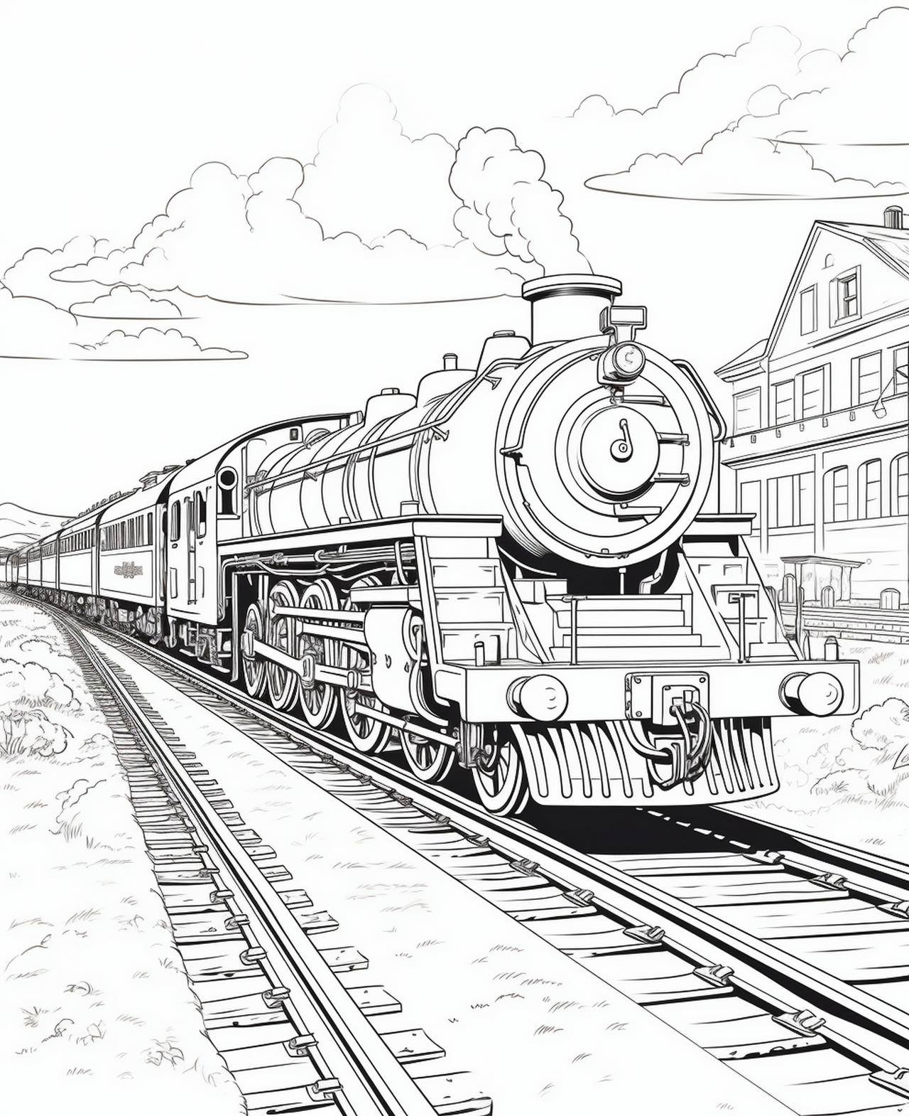 Vintage steam lootives coloring pages by coloringbooksart on