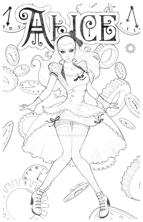 Steampunk alice in wonderland by sorah