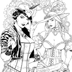 Steampunk coloring book a mechanical steam coloring book for adults vendetta scarletta books