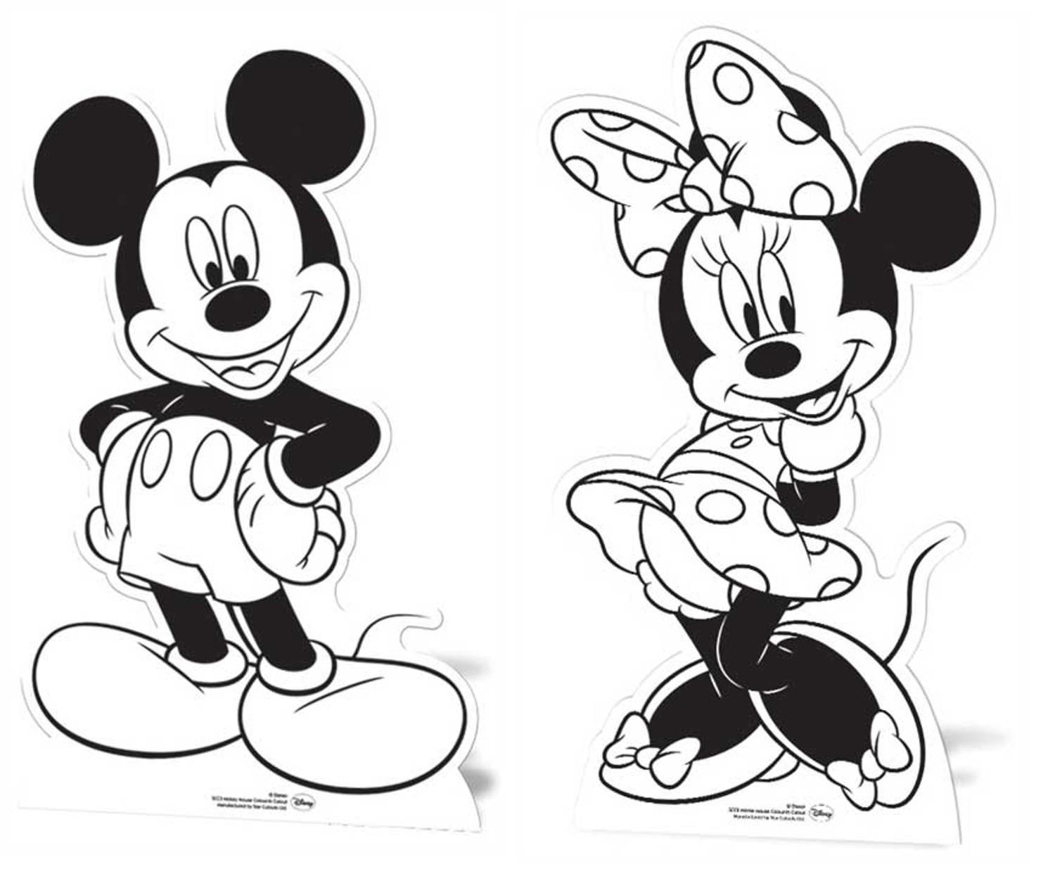 Mickey mouse minnie mouse set of colour and keep cardboard cutouts buy disney cutouts standups standees at starstills