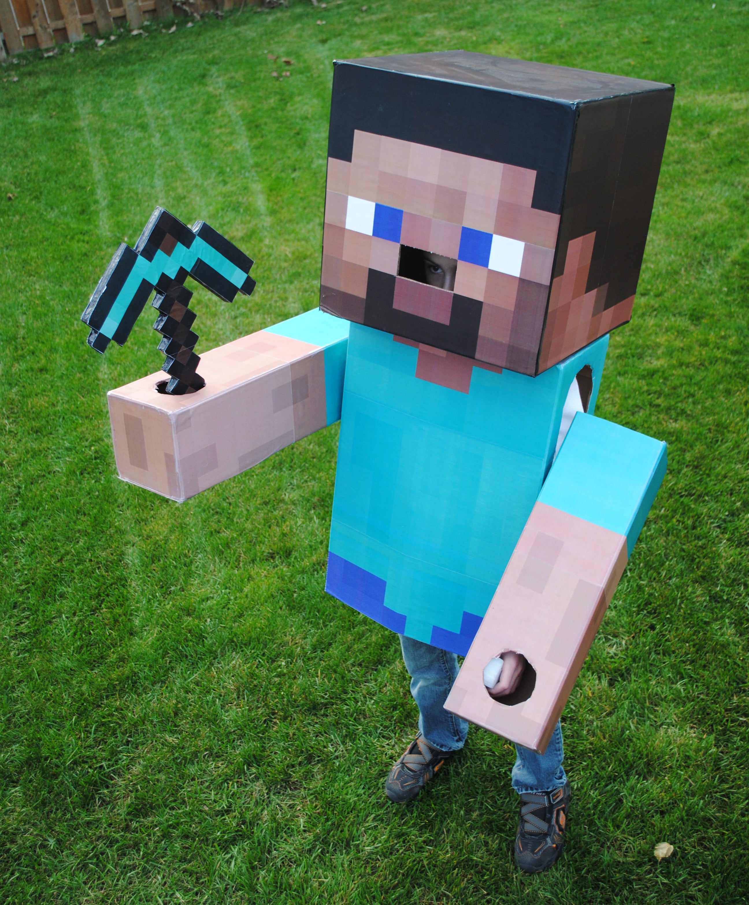 Minecraft steve costume steps with pictures