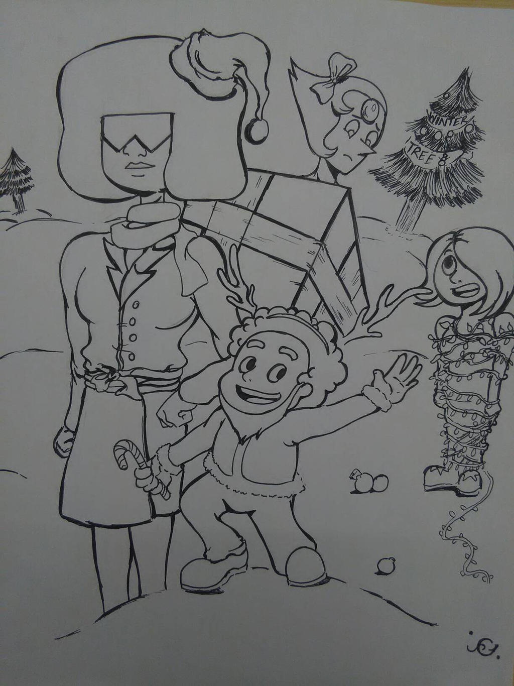 Steven universe christmas coloring sheet by pittree on