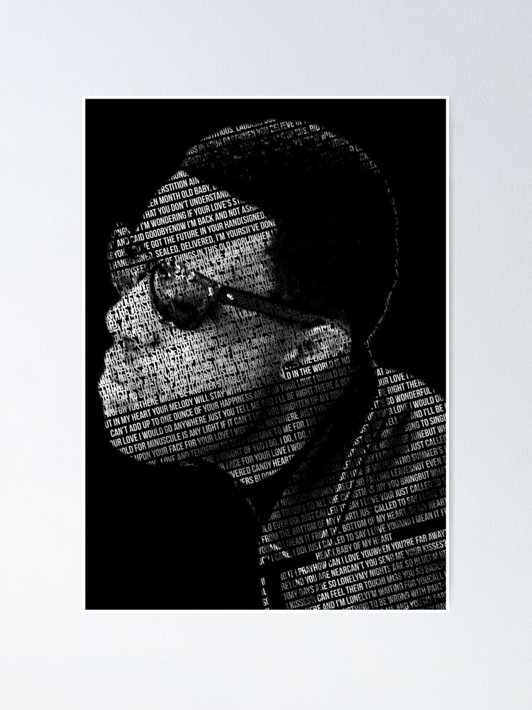 Stevie wonder typography piece poster for sale by cjl art