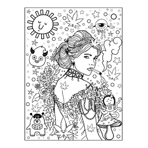 Stoner coloring book for adults cool stoner psychedelic colouring book with trippy hippie designs to color funny stoner gifts for smokers weed lovers men women busters epic