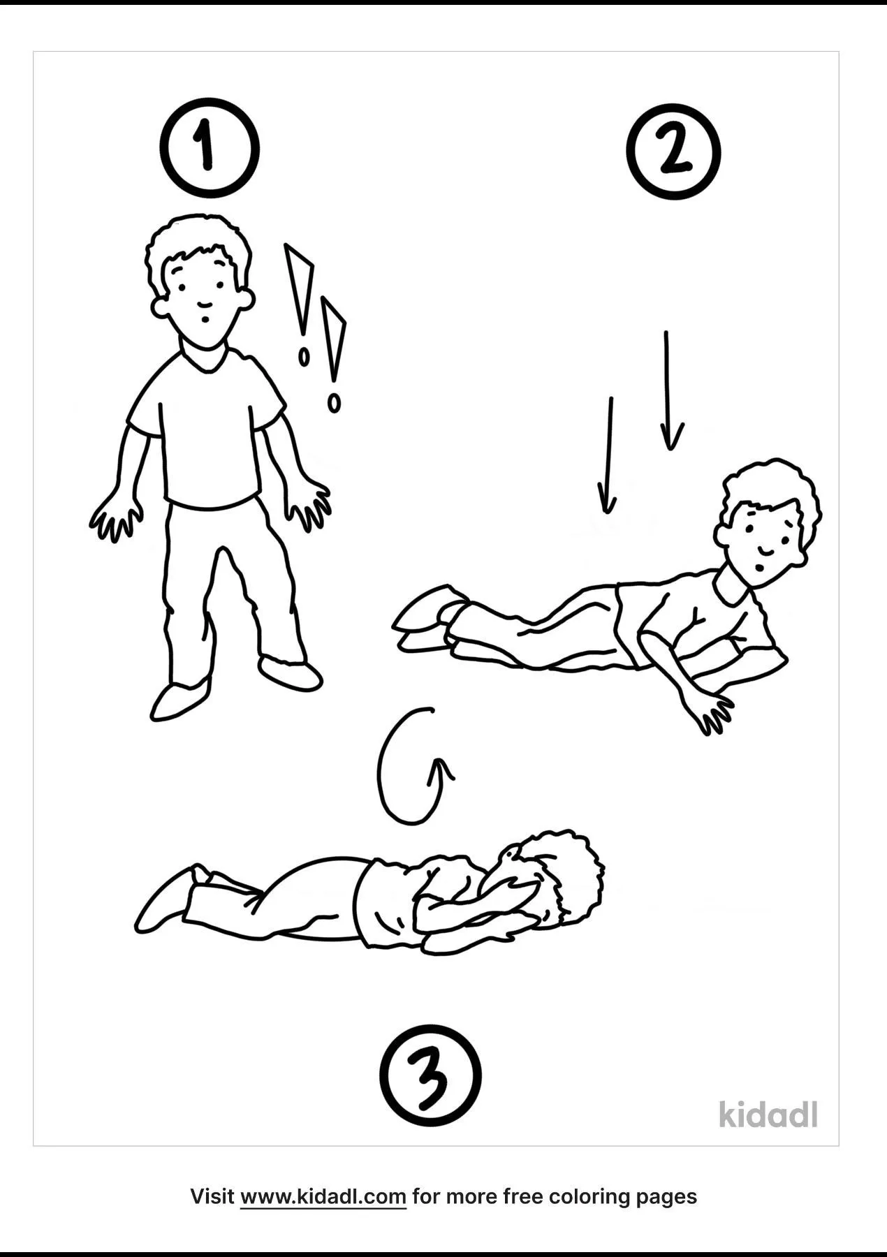 Free stop drop and roll coloring page coloring page printables