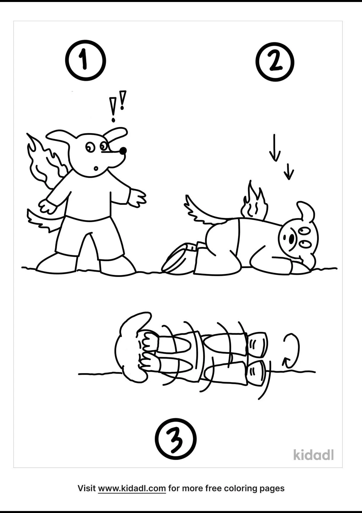 Free stop drop and roll coloring page coloring page printables