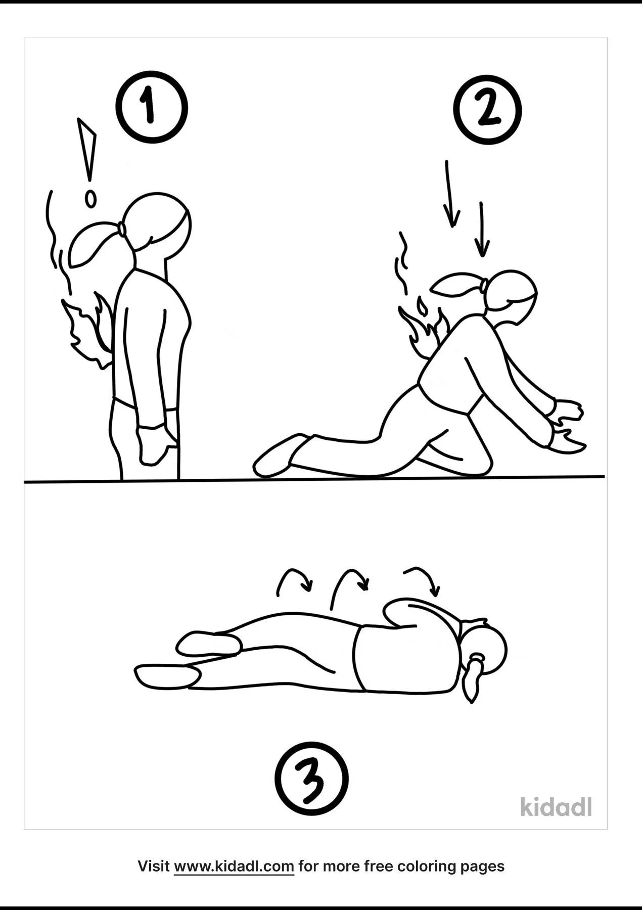 Free stop drop and roll coloring page coloring page printables