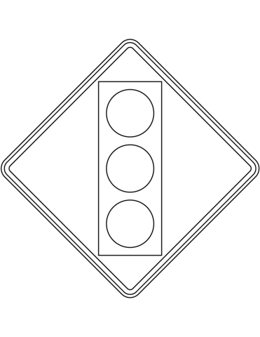Traffic signal ahead sign in the usa coloring page free printable coloring pages