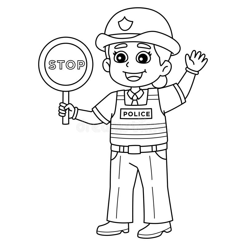 Police traffic light ahead on the cartoon stock vector