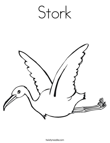 Stork coloring page