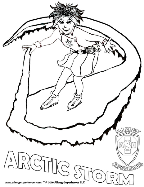 Arctic storm allergy superheroes coloring sheet