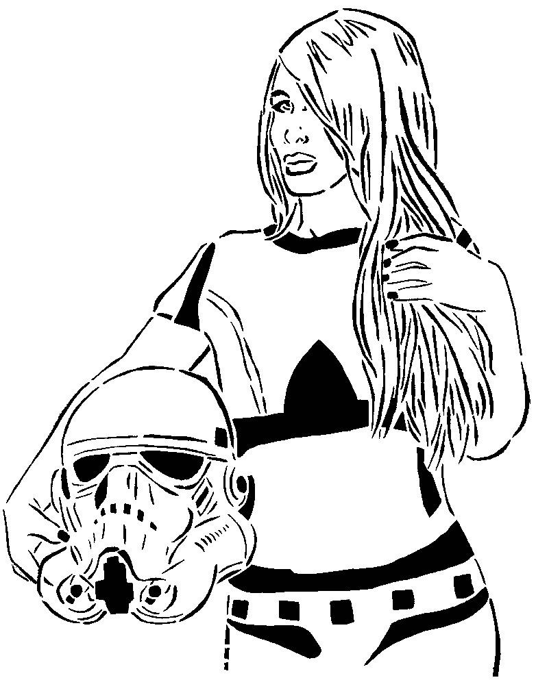 Storm trooper girl stencil by longquang on