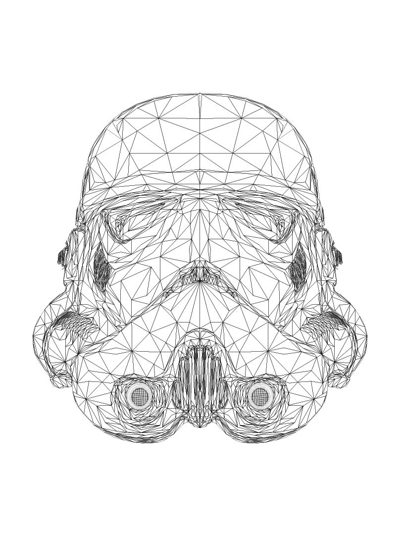 Geometric stormtrooper helmet