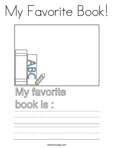 My favorite book coloring page