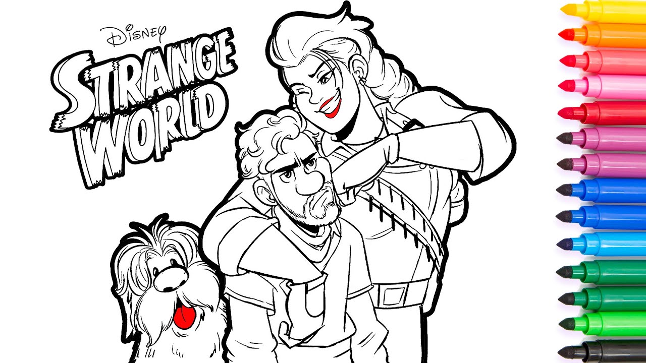 Strange world coloring and drawing for kids