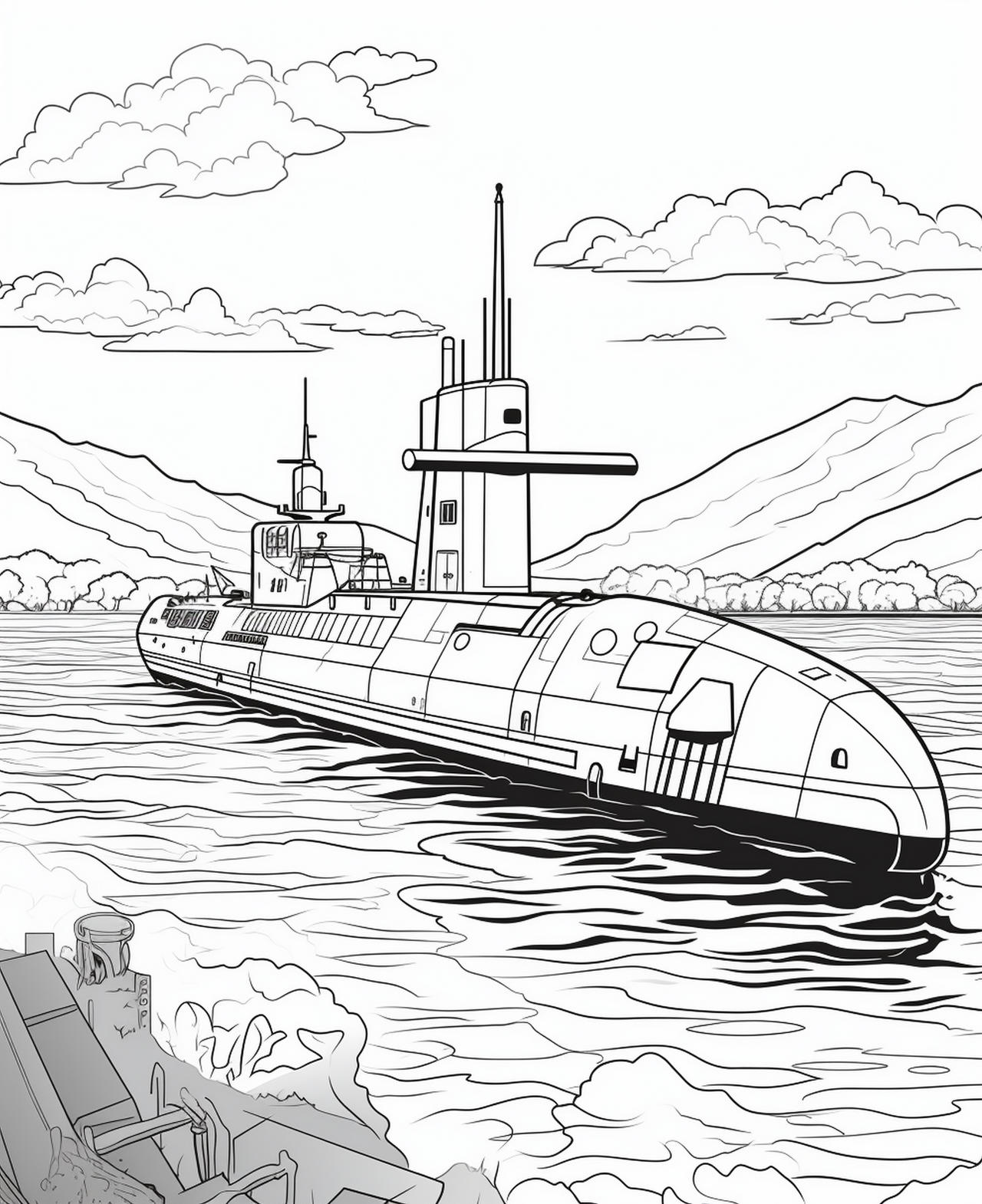 Submarines coloring pages in premium quality by coloringbooksart on