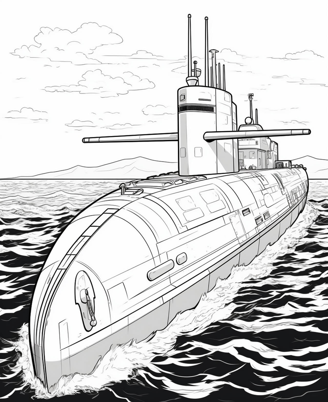 Submarines coloring pages in premium quality by coloringbooksart on