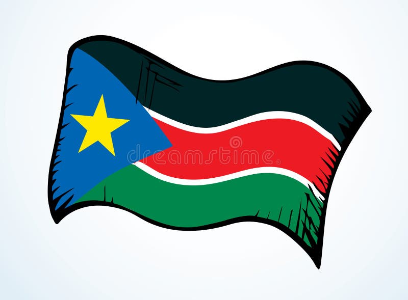 Flag of south korea vector drawing sign stock vector