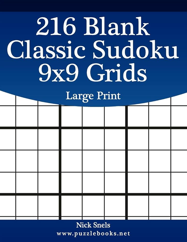 Blank classic sudoku x grids large print blank sudoku grids snels nick books