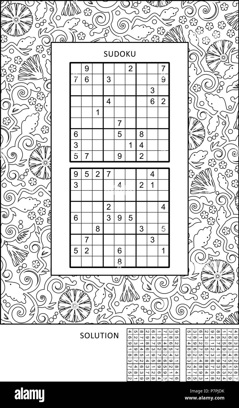 Puzzle and coloring activity page for grown